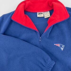 Vintage New England Patriots The Edge Fleece 1/4 Zip Pullover Mens Medium 90s